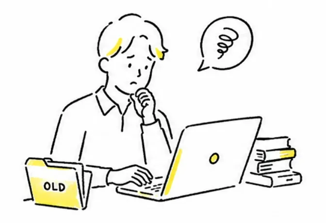 情報が古いサイトに困っているイメージ